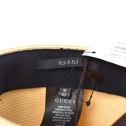 Gucci Straw Wide Brim 1973 Hat M Black Natural 4 of 9