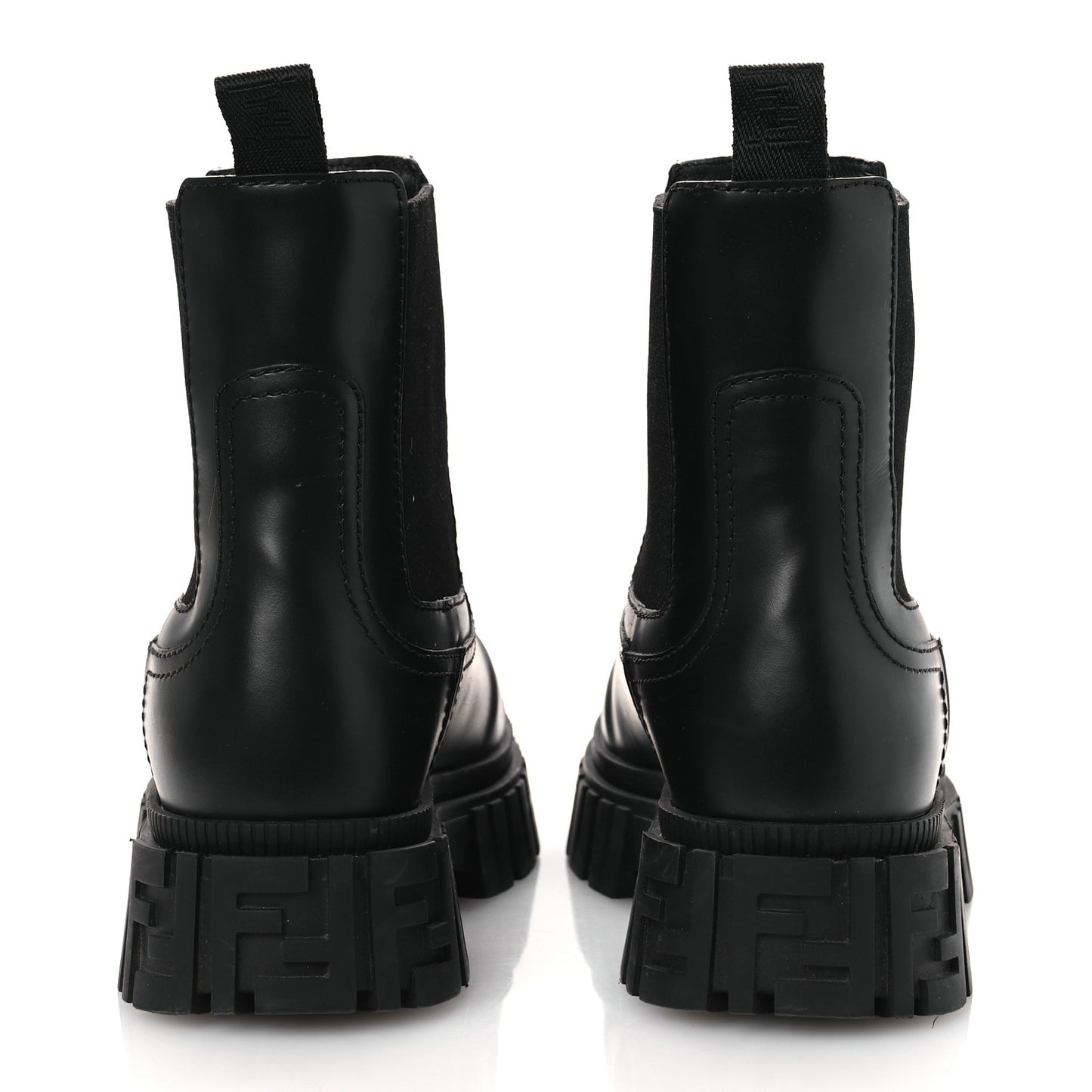 Calfskin Rubber Fendi Force Chelsea Boots 36 Black
