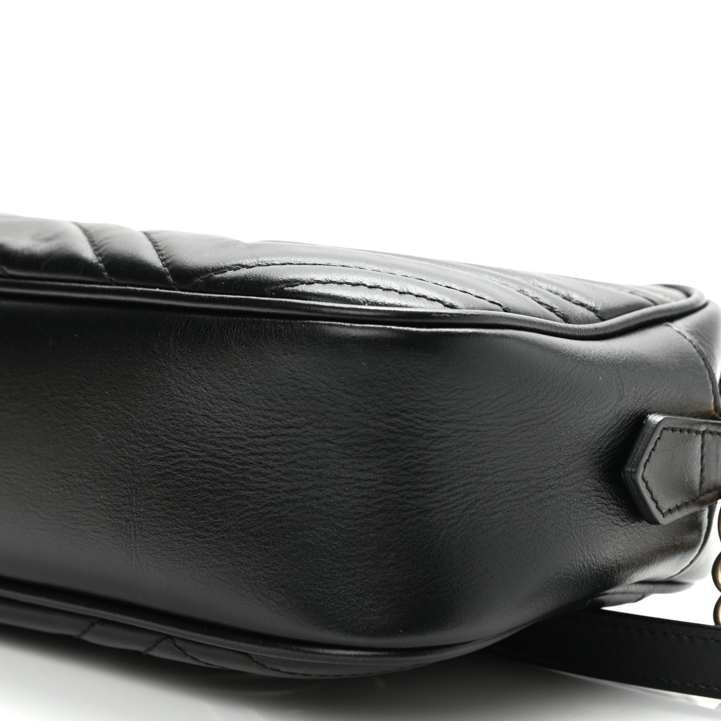 Calfskin Matelasse Small GG Marmont Chain Shoulder Bag Black