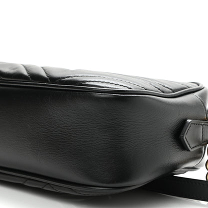 Gucci Calfskin Matelasse Small GG Marmont Chain Shoulder Bag Black 10 of 11
