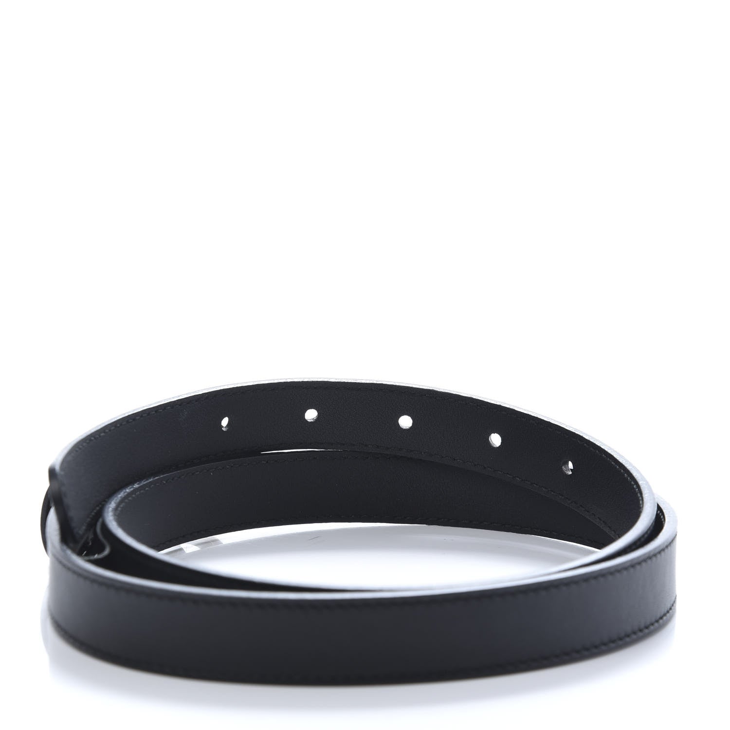 Gucci Calfskin Pearl Double G 20mm Belt 85 34 Black Cream 4 of 6
