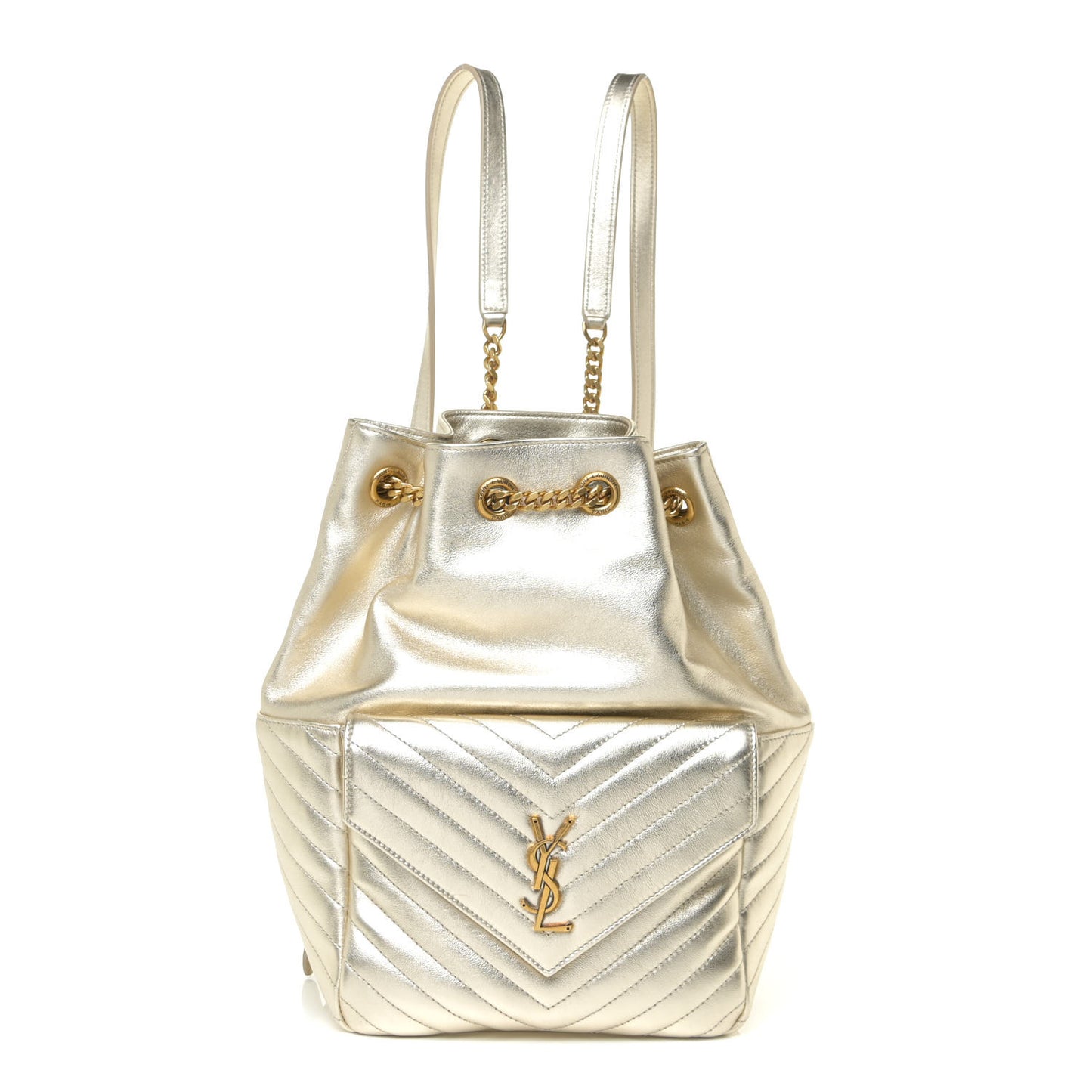 Lambskin Matelasse Monogram Joe Backpack Pale Gold