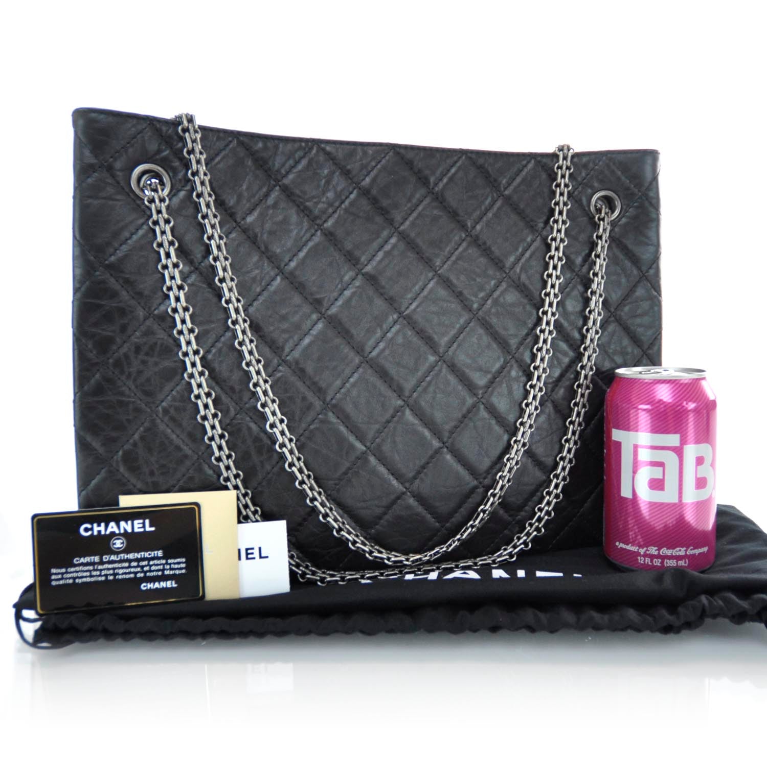 Chanel Aged Calfskin Reissue 2.55 Tote Black 3 of 10