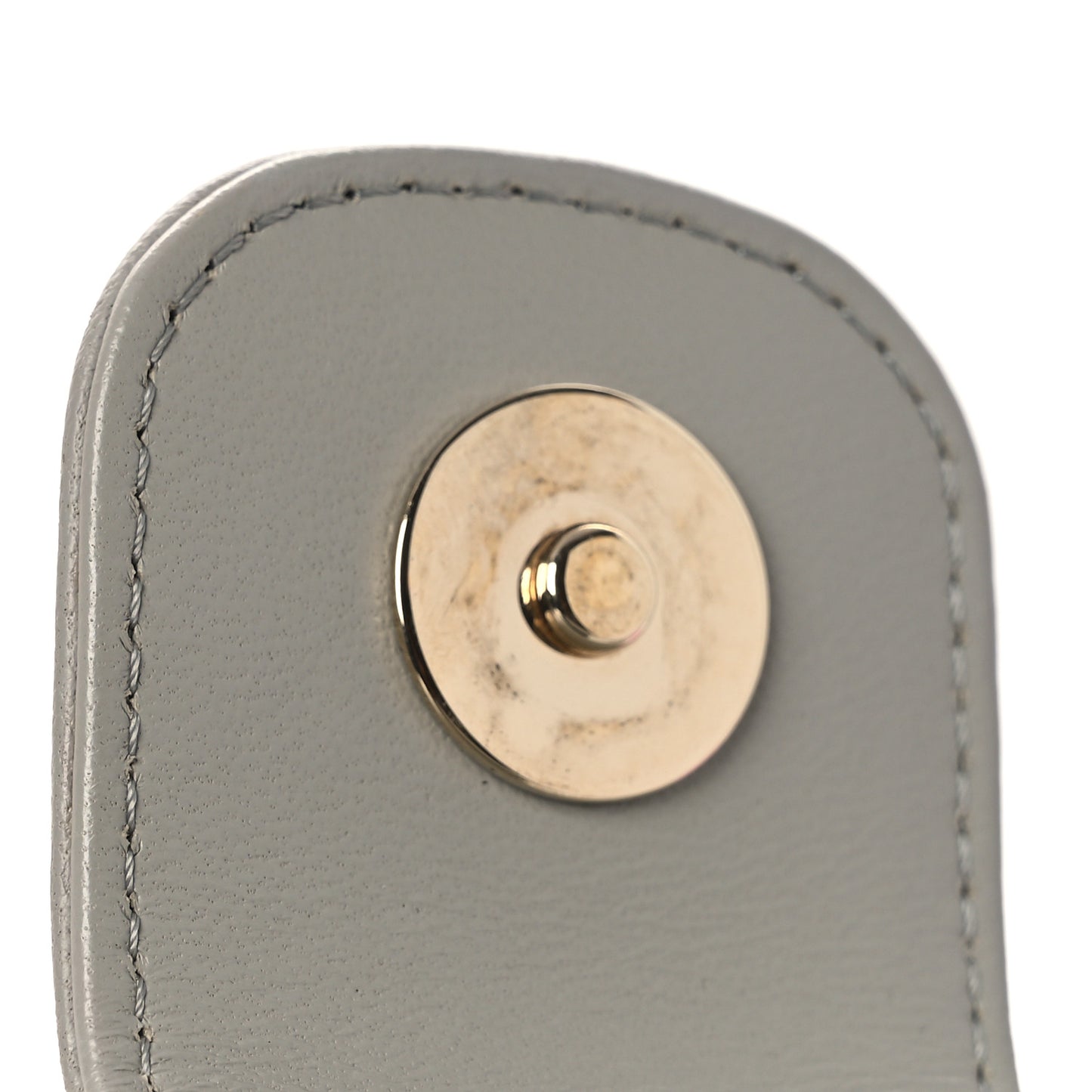 Lambskin Quilted Mini Vanity Case With Chain Grey
