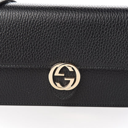 Gucci Dollar Calfskin Interlocking G Chain Wallet Black 10 of 11