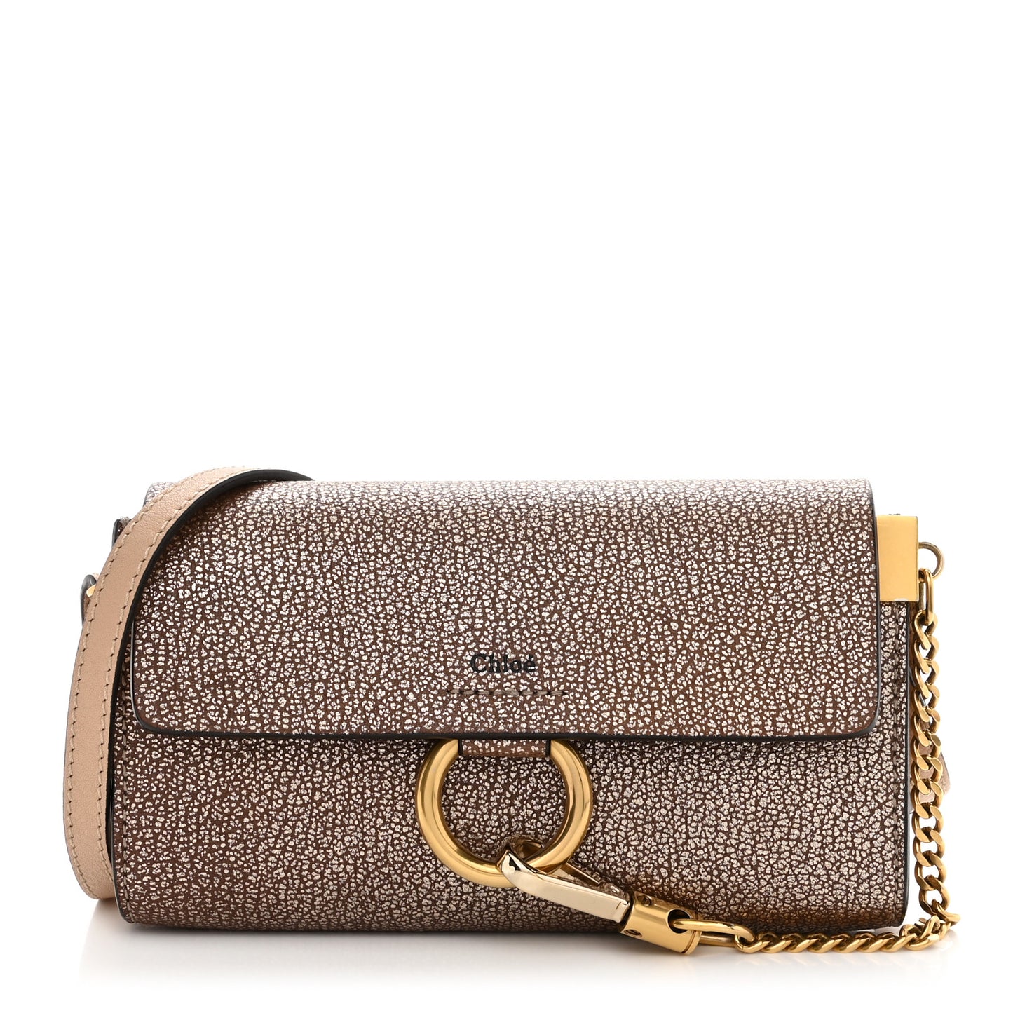 Metallic Goatskin Mini Faye Shoulder Bag Gold