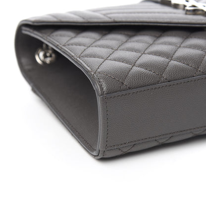 Saint Laurent Grain De Poudre Textured Mixed Matelasse Medium Triquilt Monogram Satchel Earth 6 of 8