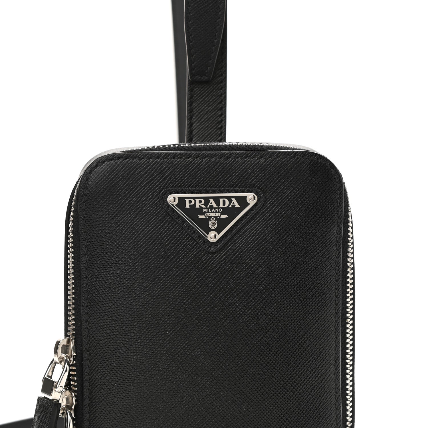 Prada Saffiano Harness Crossbody Travel Pouch Black 7 of 9
