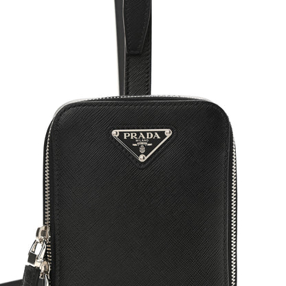 Prada Saffiano Harness Crossbody Travel Pouch Black 7 of 9