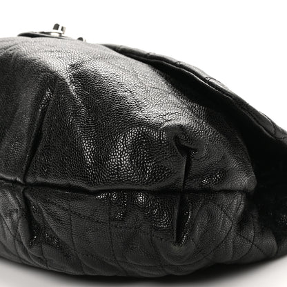 Chanel Crumpled Caviar Quilted Maxi Elastic Flap Black 10 of 10