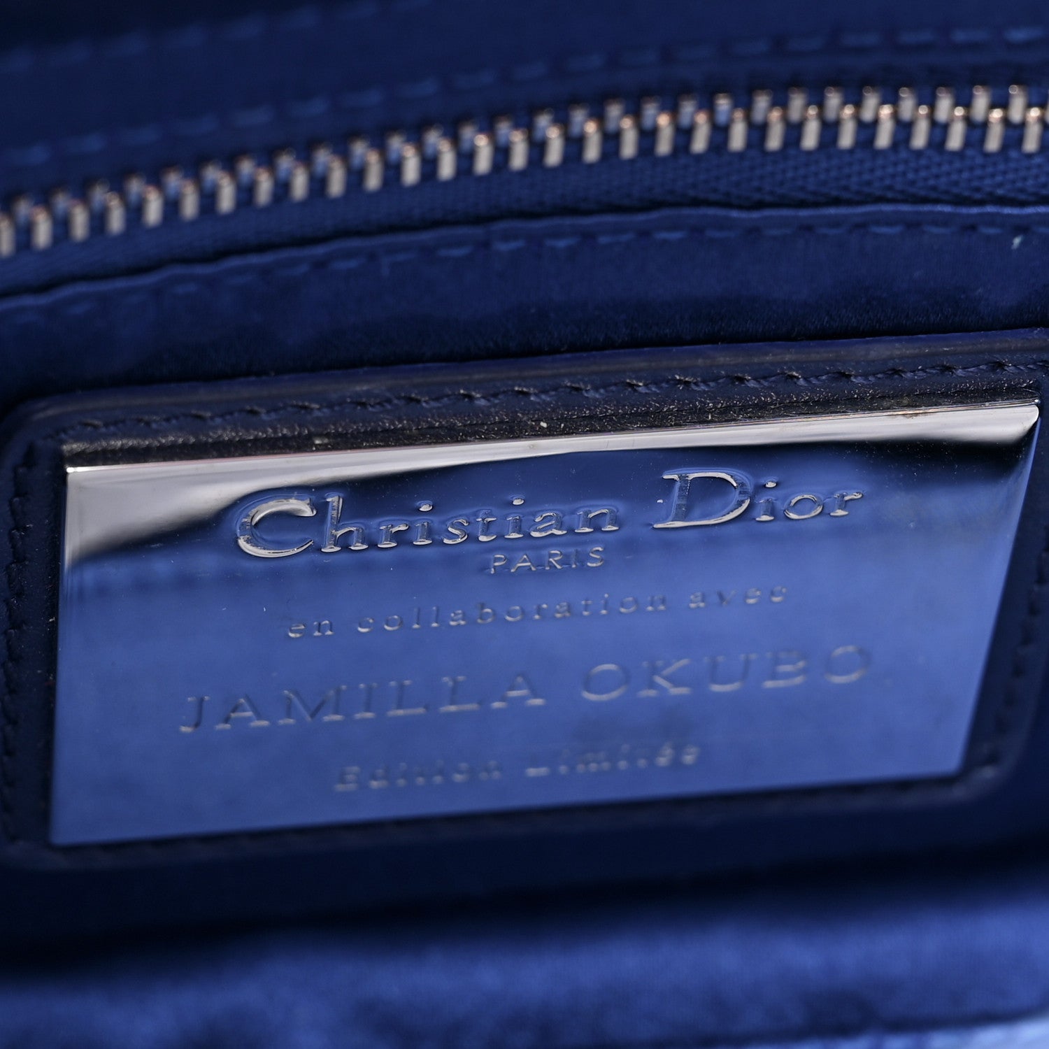 Christian Dior Satin Sequin Embroidered Mini Lady Dior Blue Multicolor 6 of 9