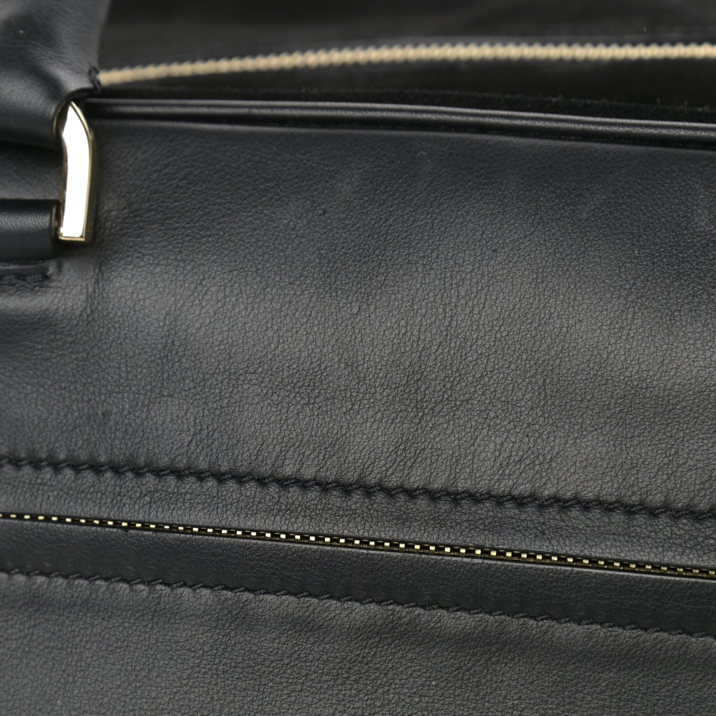 Calfskin Suede Maisie Clipper Satchel Black
