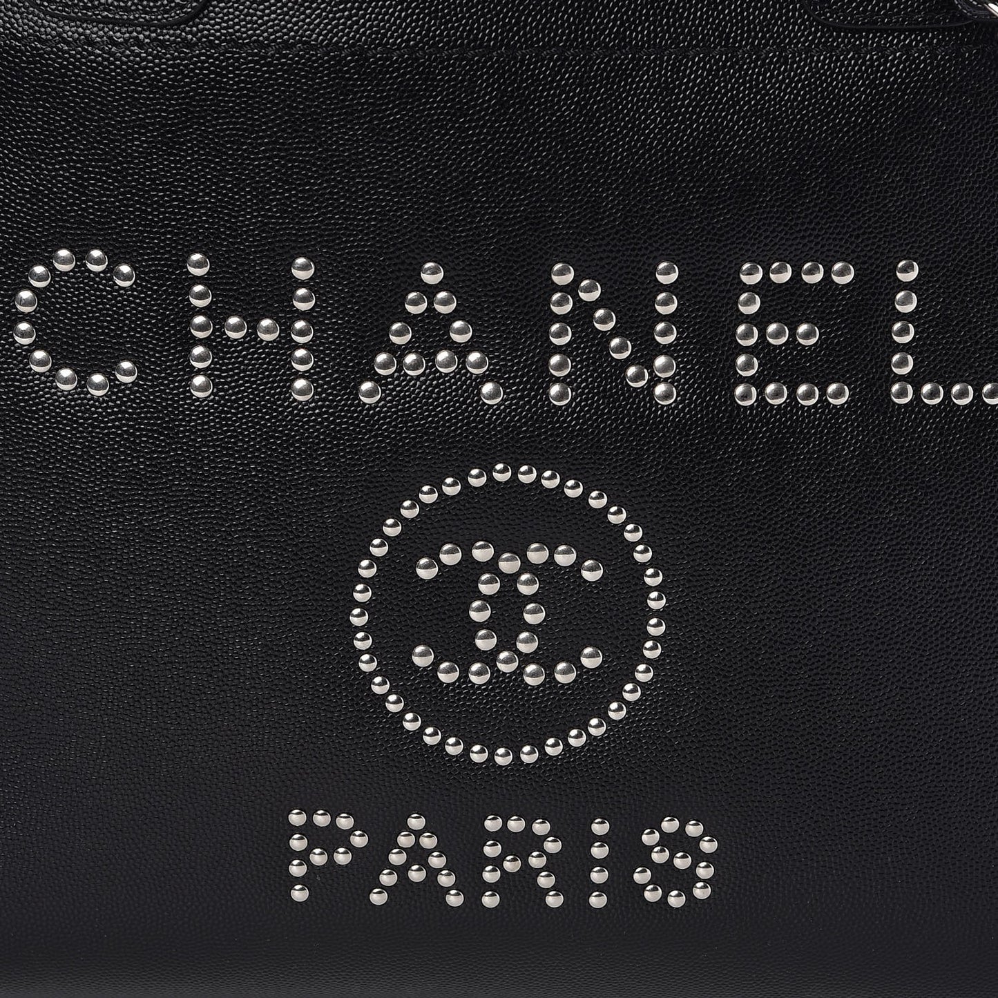 Caviar Medium Studded Deauville Tote Black
