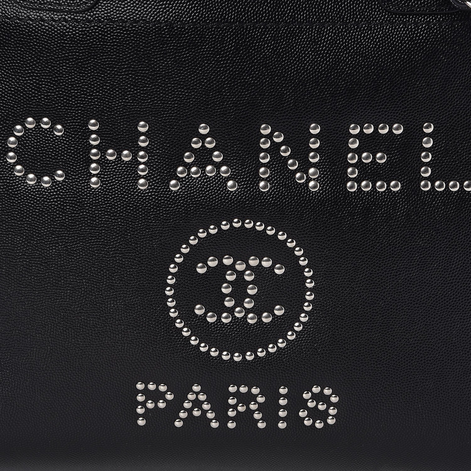 Chanel Caviar Medium Studded Deauville Tote Black 9 of 11