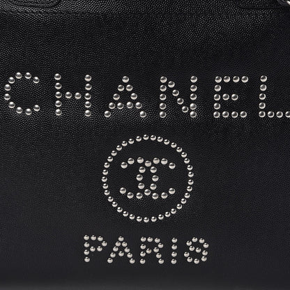 Chanel Caviar Medium Studded Deauville Tote Black 9 of 11