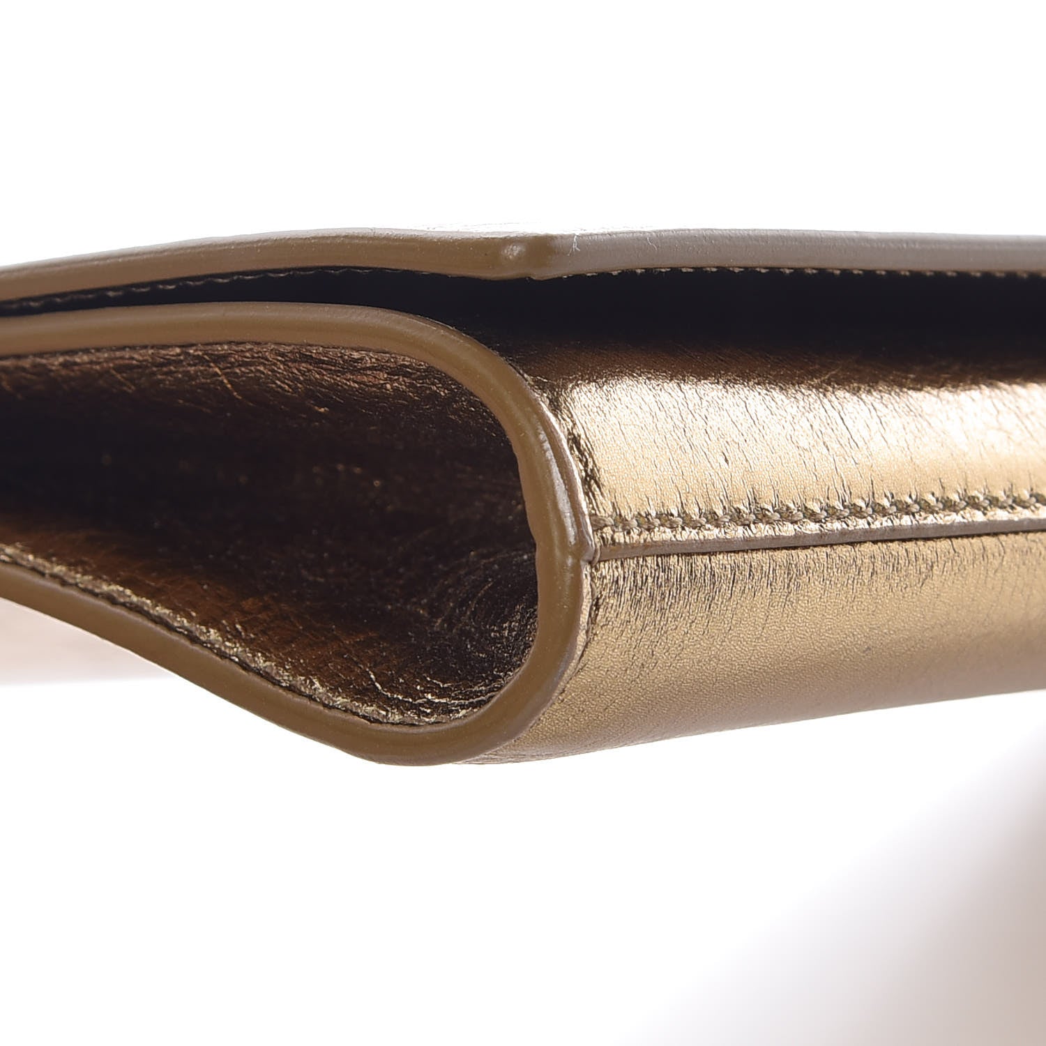 Saint Laurent Metallic Calfskin Monogram Large Belle De Jour Clutch Gold 5 of 10