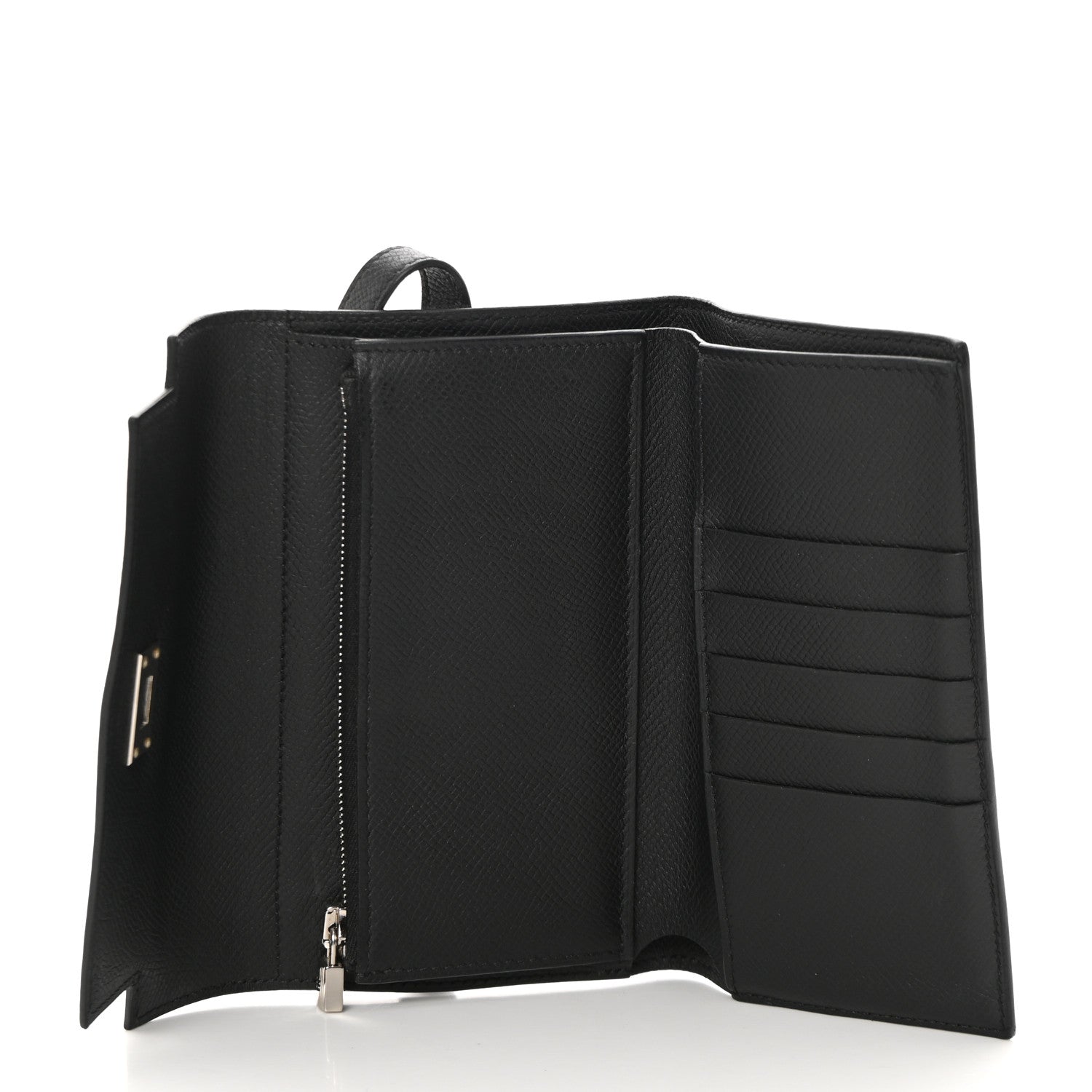 Hermes Epsom Medium Kelly Wallet Black 5 of 11