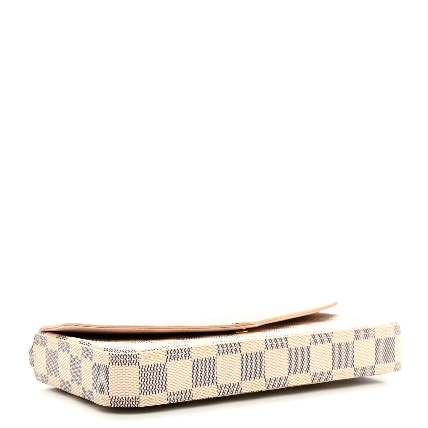 Damier Azur Pochette Felicie Chain Wallet Rose Ballerine