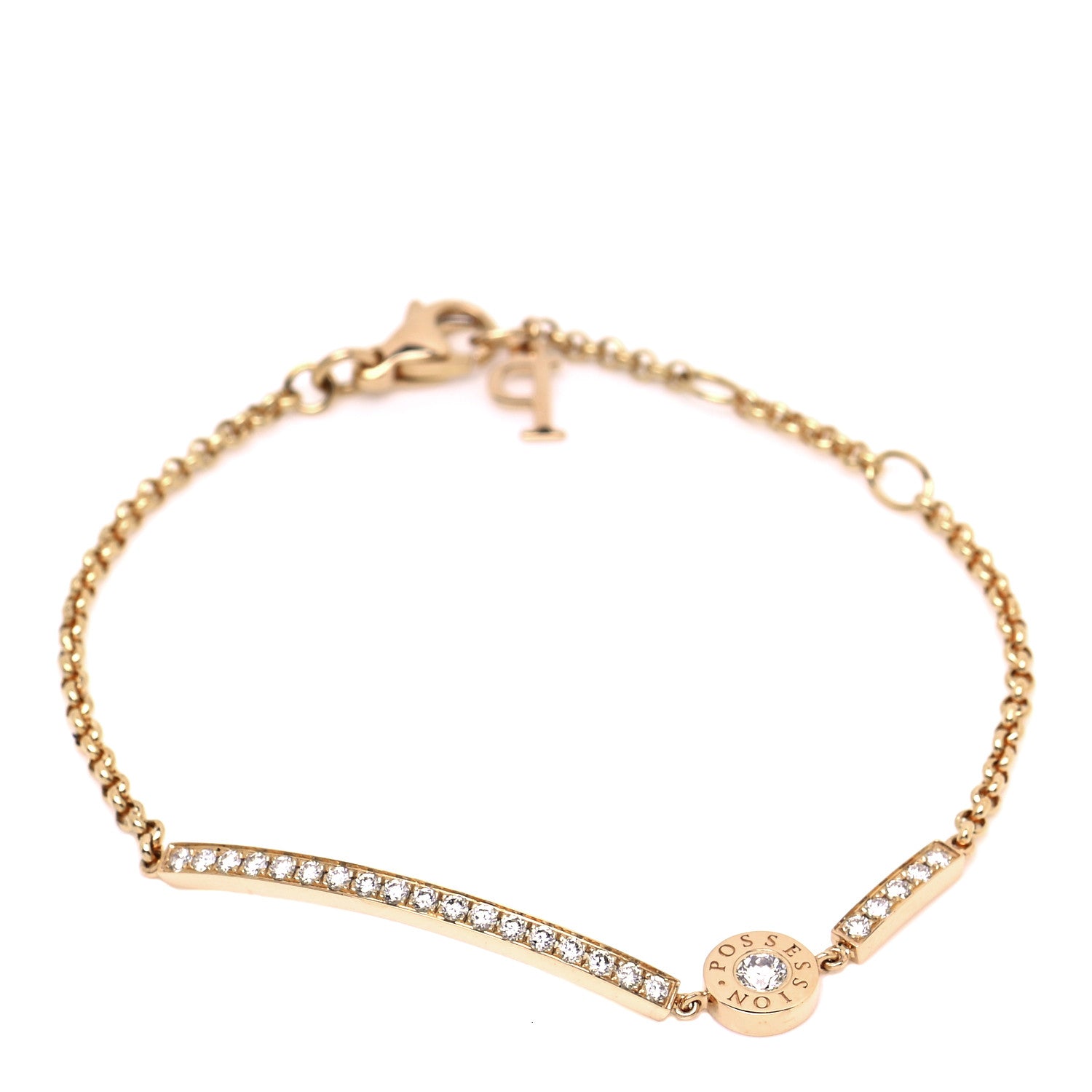 Piaget 18K Yellow Gold Diamond Possession Bar Bracelet 1 of 7