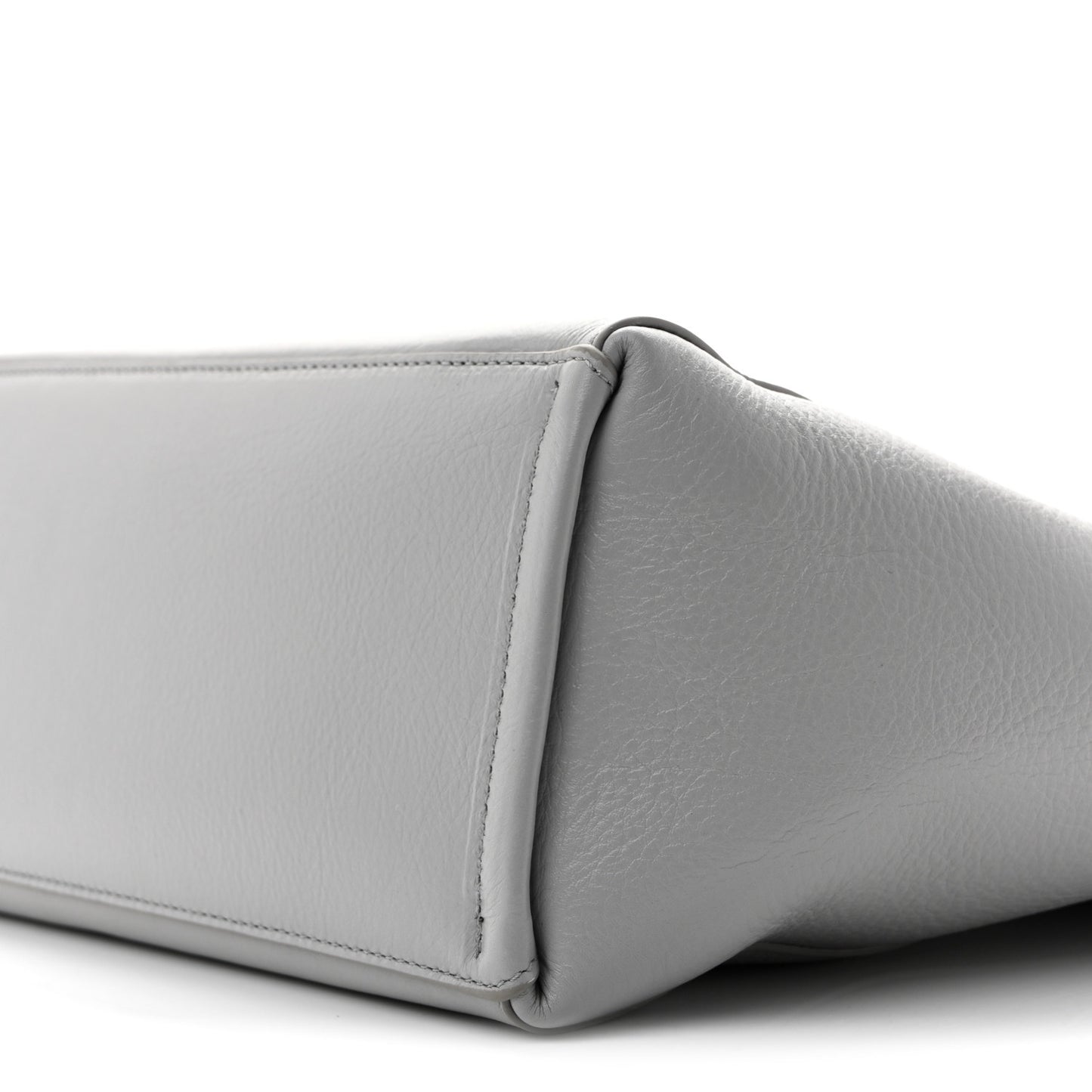 Calfskin Voyou Small North South Tote  Light Grey