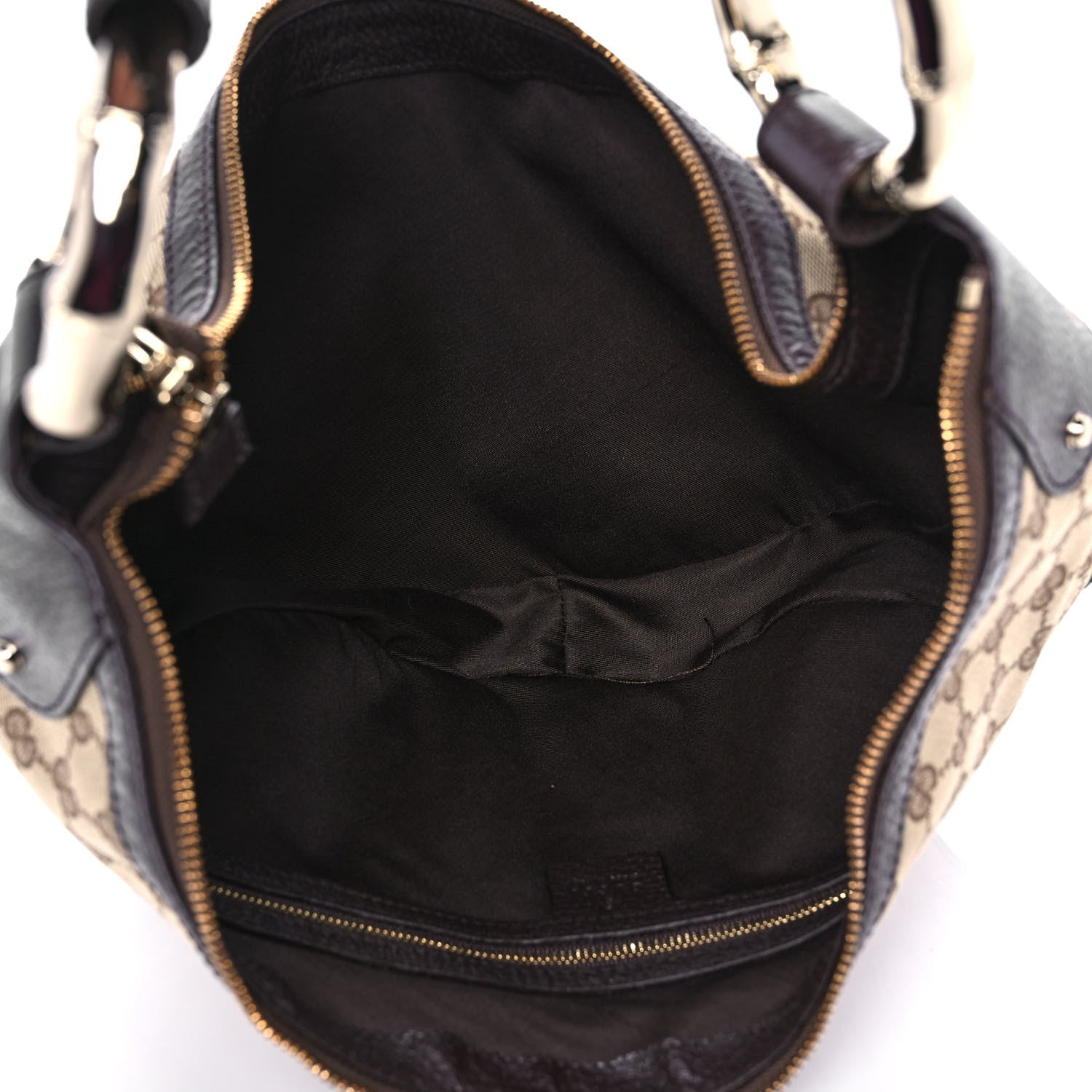 Gucci Monogram Web Bamboo Ring Hobo Dark Brown 4 of 9