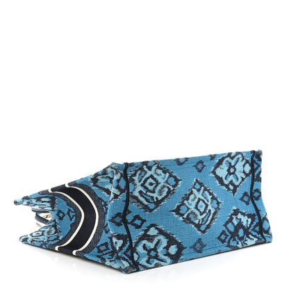 Christian Dior Canvas Embroidered Paisley Medium Book Tote Blue Multicolor 4 of 15