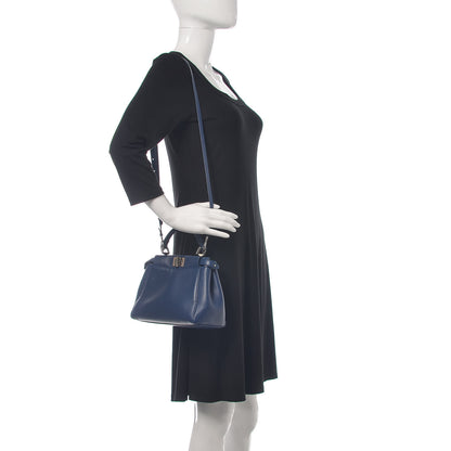 Fendi Nappa Mini Peekaboo Iconic Satchel True Blue 2 of 12