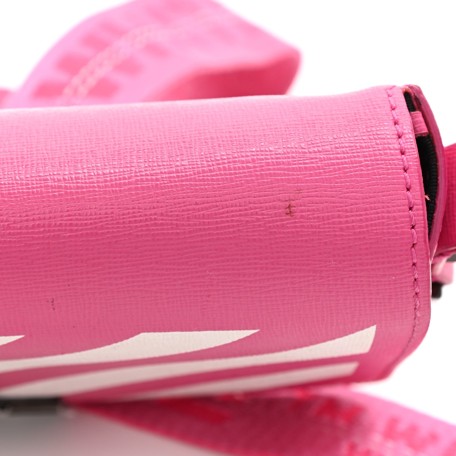 Off-White Saffiano Striped Mini Diag Binder Clip Bag Pink White 21 of 22