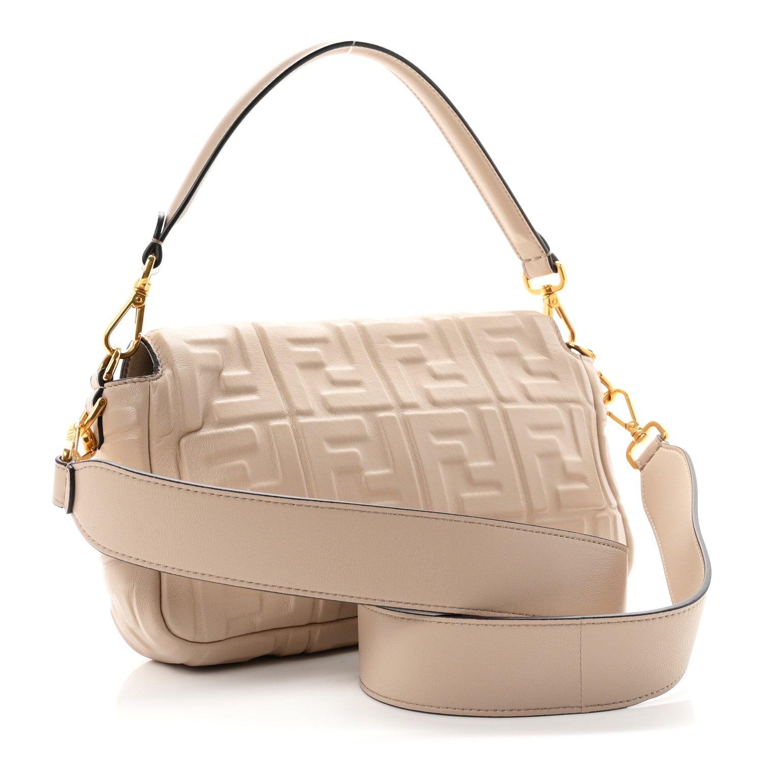 Fendi Nappa FF 1974 Embossed Baguette Camelia 3 of 10