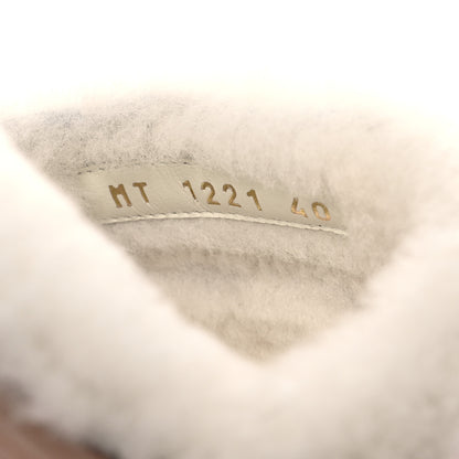 Christian Dior Shearling Canvas Embroidered Chez Moi Slide Sandal 40 White Pink 10 of 11