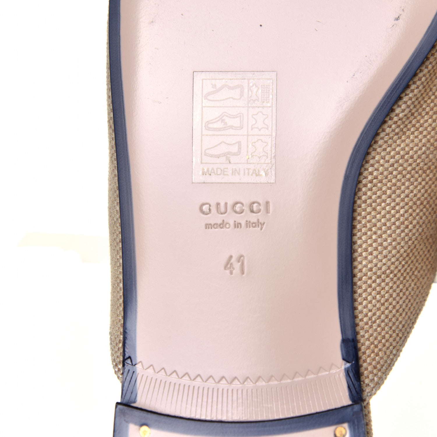 Gucci Canvas Vintage Charlotte Web Princetown Slippers 41 Sand Cuir 11 of 11