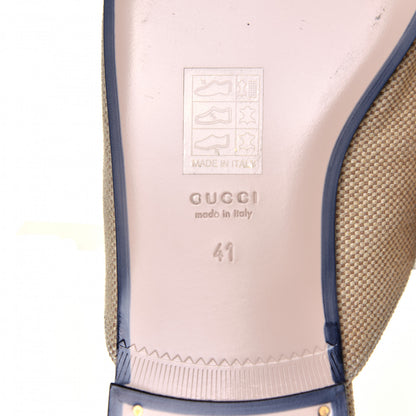 Gucci Canvas Vintage Charlotte Web Princetown Slippers 41 Sand Cuir 11 of 11