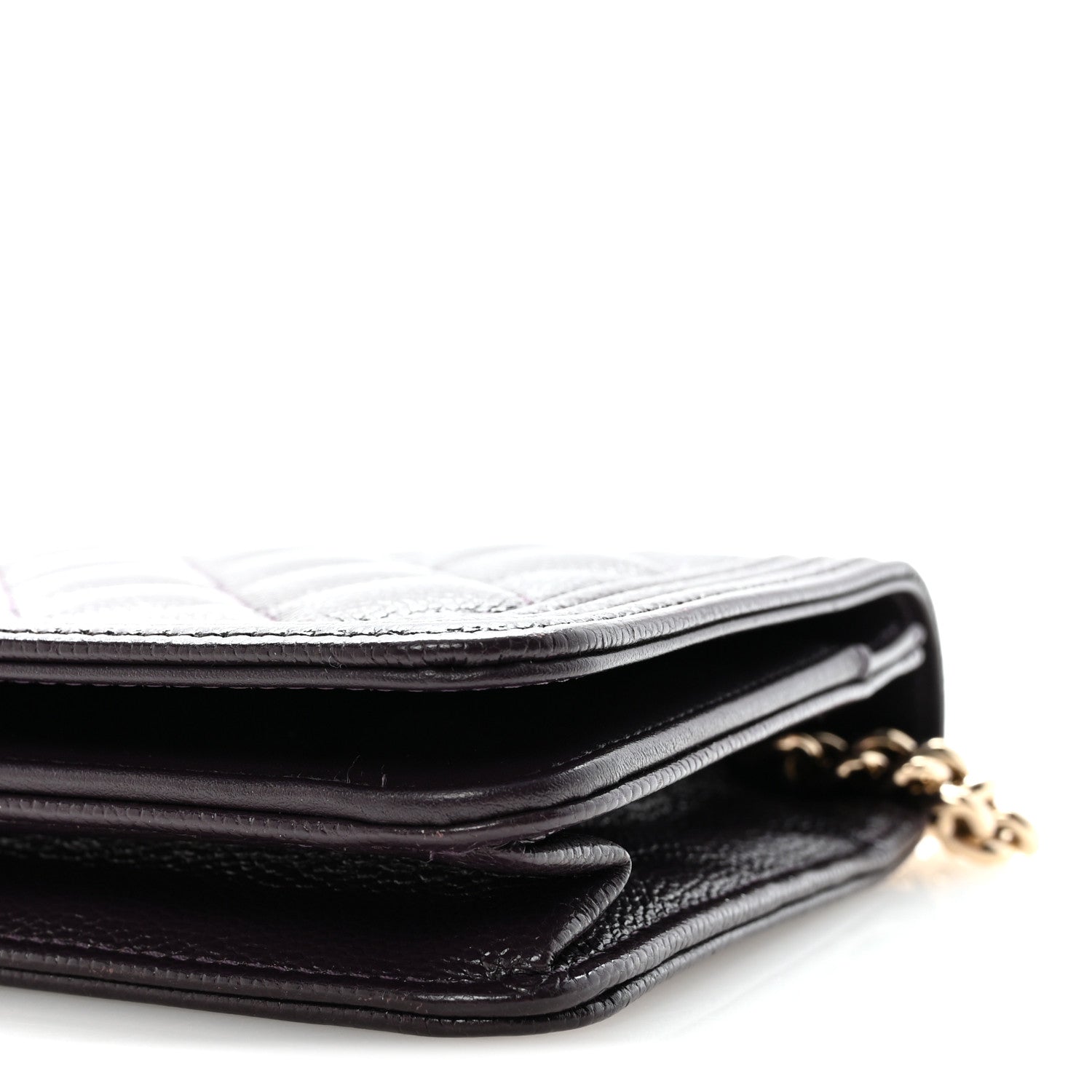 Chanel Caviar Quilted Boy Wallet On Chain WOC Dark Purple 21 of 23