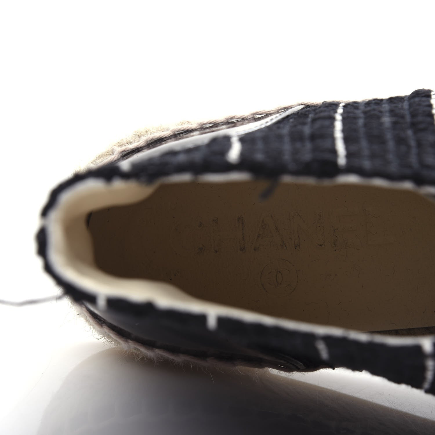 Chanel Tweed Calfskin Patent CC Lace Up Espadrilles 39 Black 8 of 11