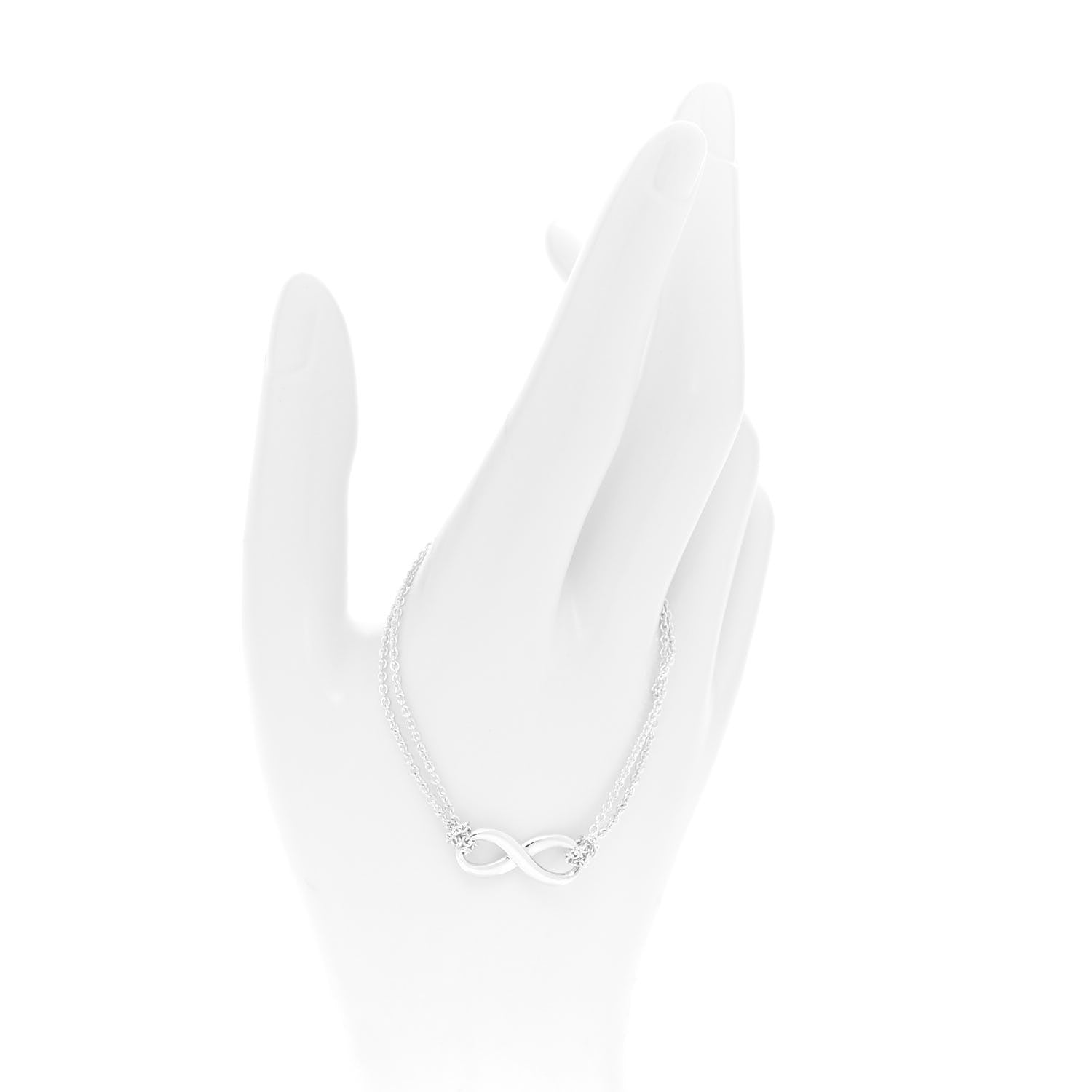 Tiffany Sterling Silver Infinity Double Chain Bracelet 2 of 6