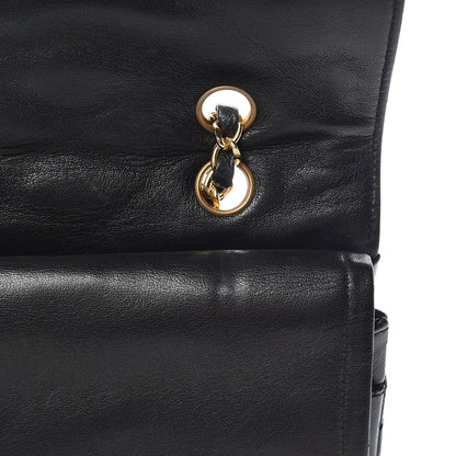 Chanel Lambskin Quilted Medium Double Flap Black 11 of 22