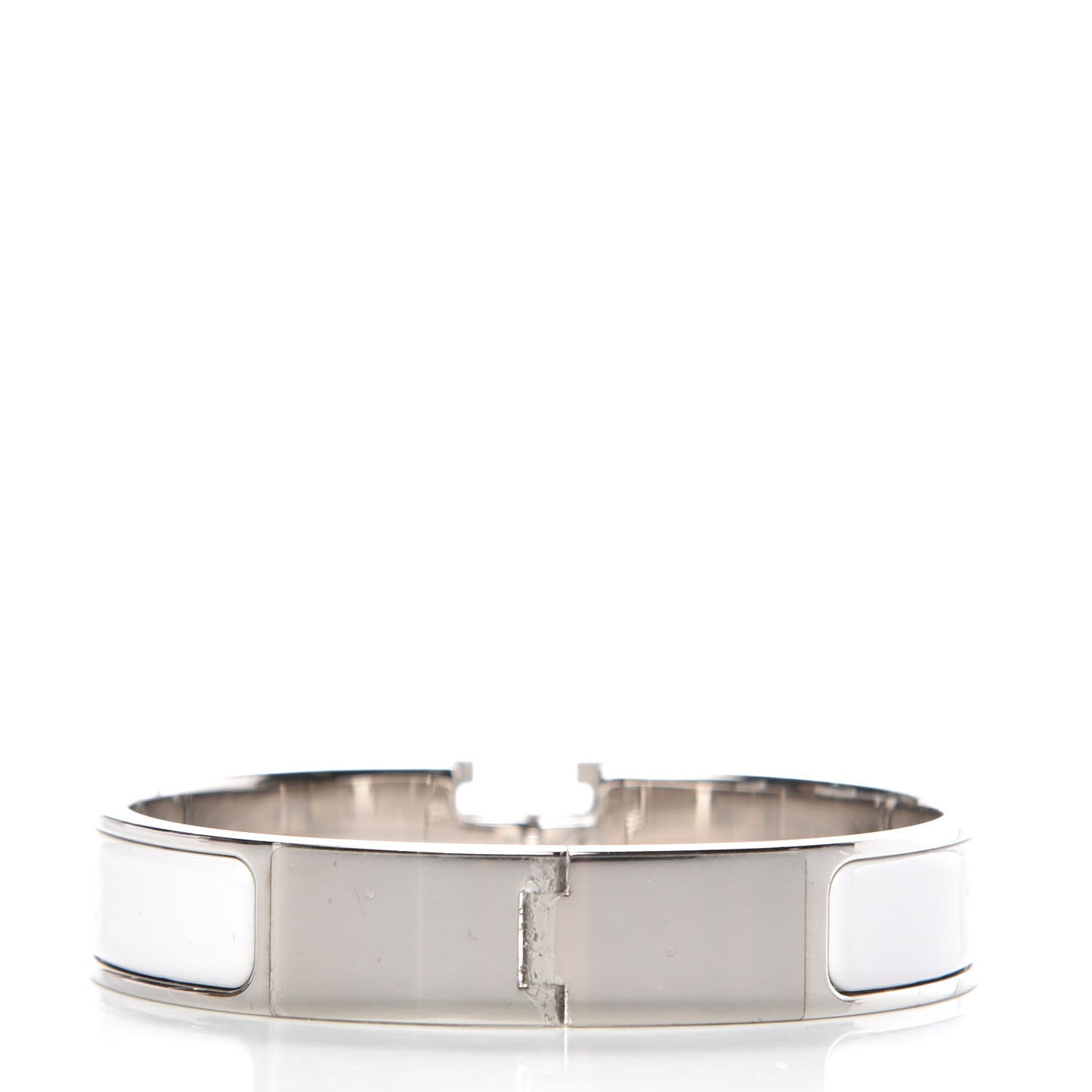 Enamel Narrow Clic Clac H Bracelet PM White