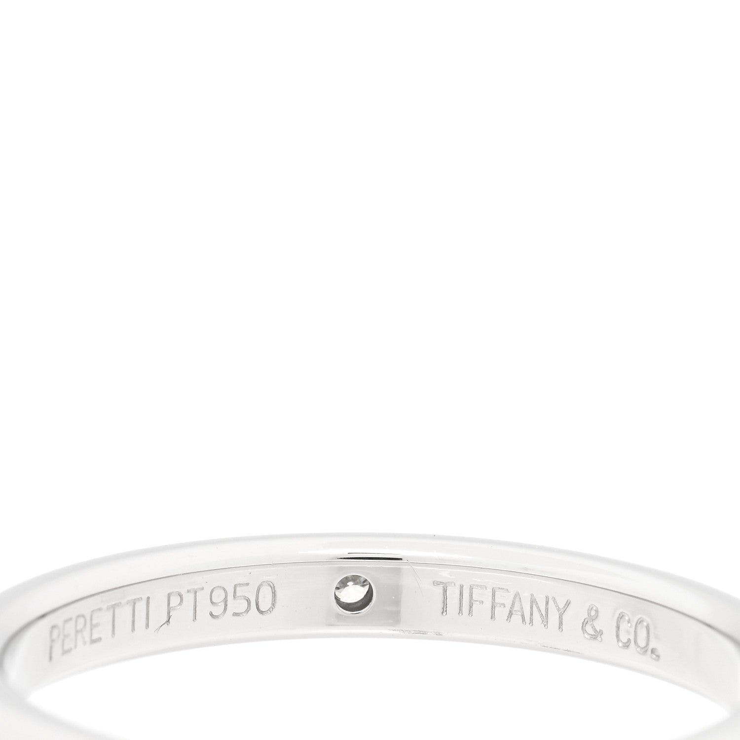 Tiffany Platinum Diamond Elsa Peretti Band Ring 57 8 4 of 4