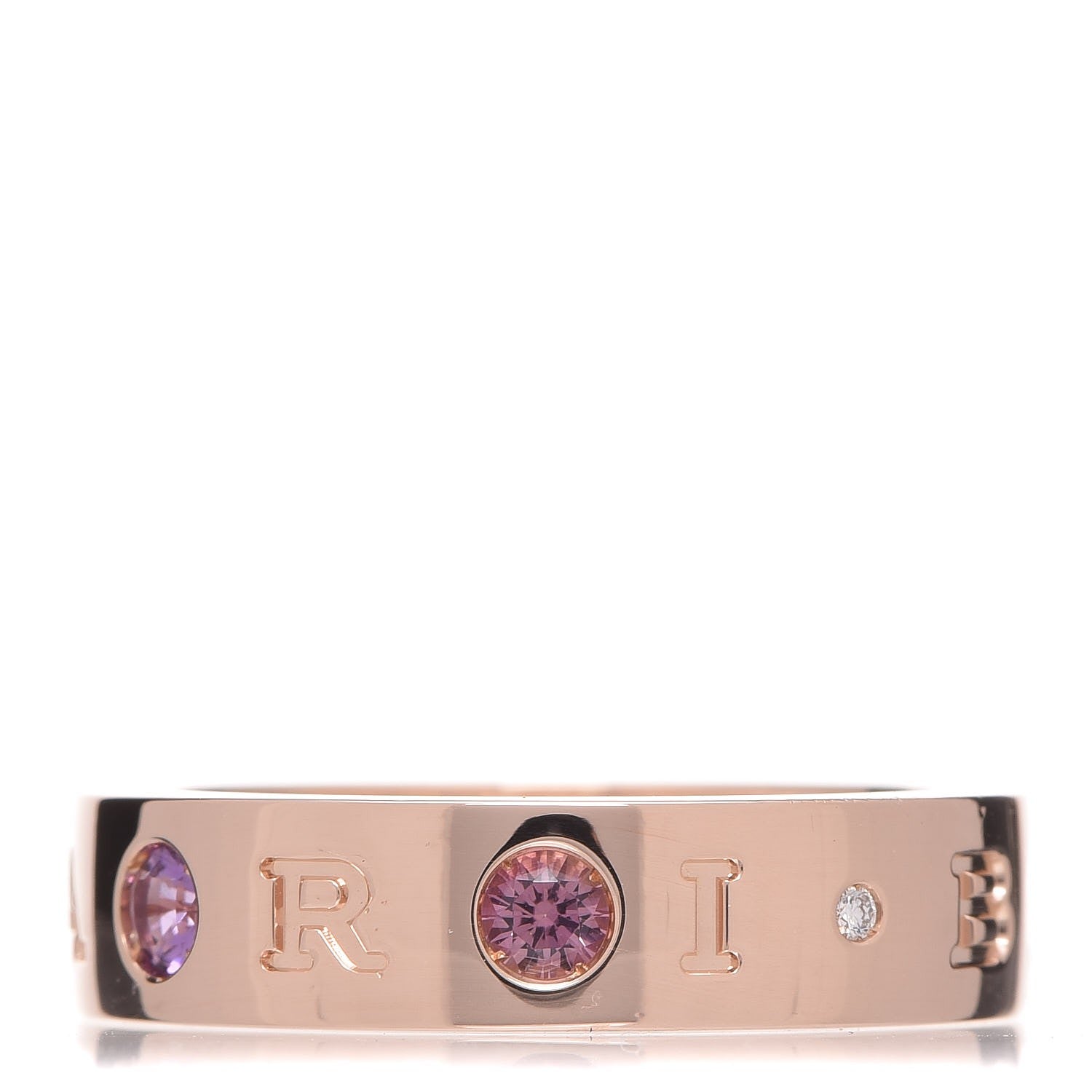 Bulgari 18K Rose Gold Diamond Amethyst Tourmaline Band Ring 55 7 3 of 6