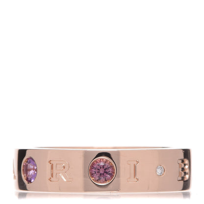 Bulgari 18K Rose Gold Diamond Amethyst Tourmaline Band Ring 55 7 3 of 6
