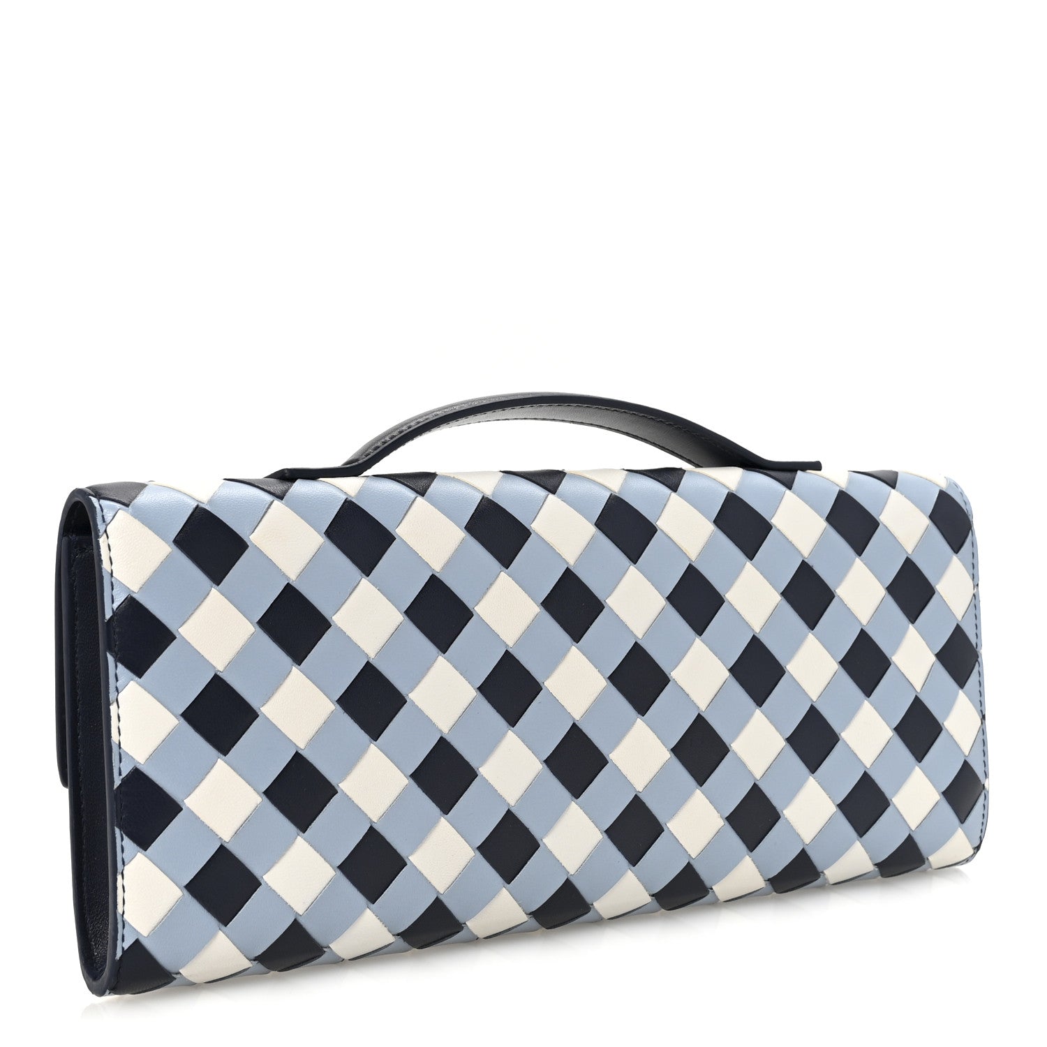 Bottega Veneta Nappa Intrecciato Long Andiamo Top Handle Clutch Abyss Ice White 3 of 6