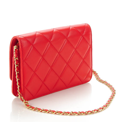Chanel Lambskin Quilted Golden Class Wallet on Chain WOC Red 3 of 7