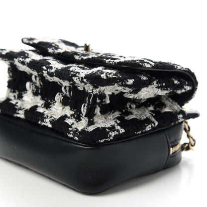Chanel Tweed Lambskin Quilted Flap Black Ecru White 8 of 12