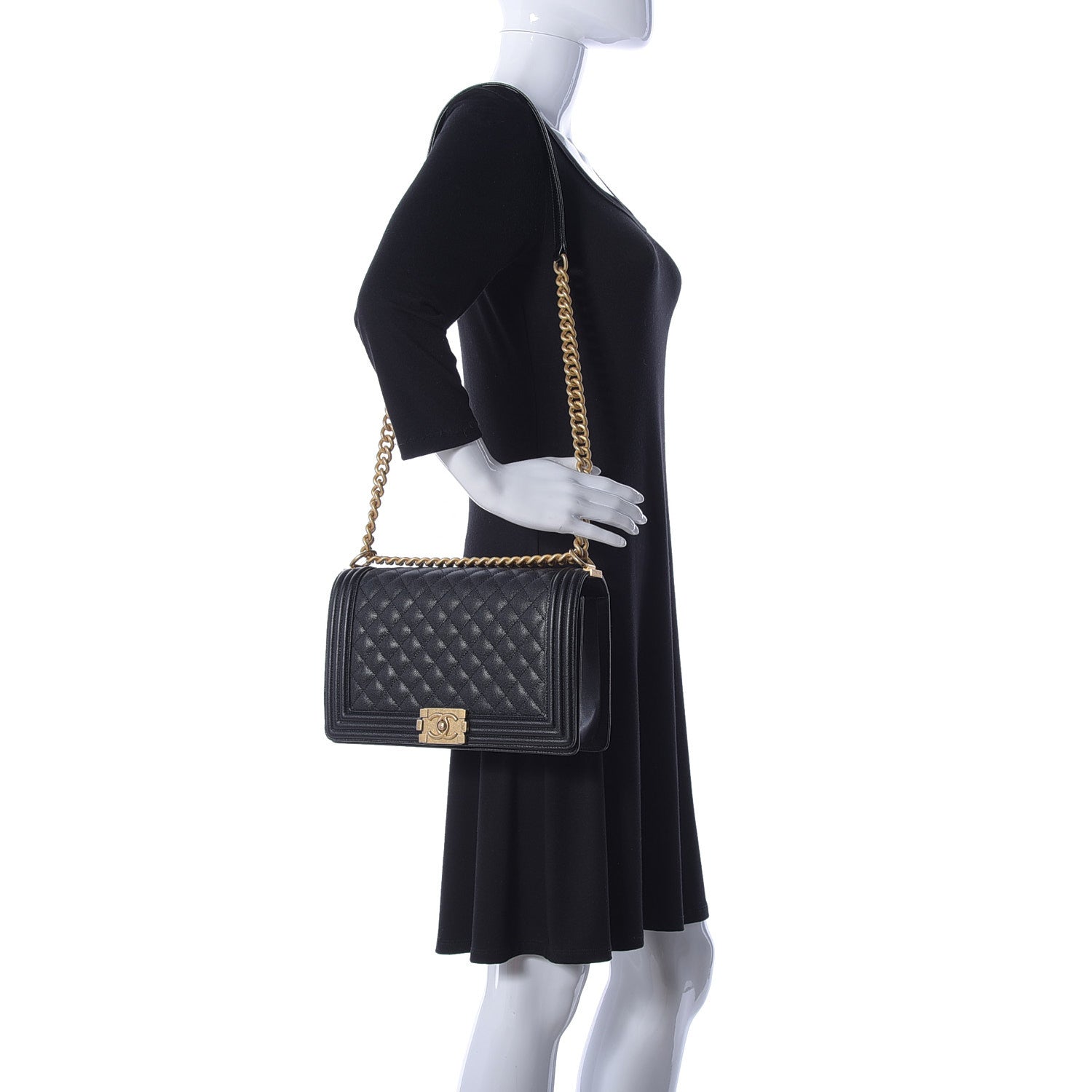Chanel Caviar Quilted New Medium Boy Flap Black 2 of 16