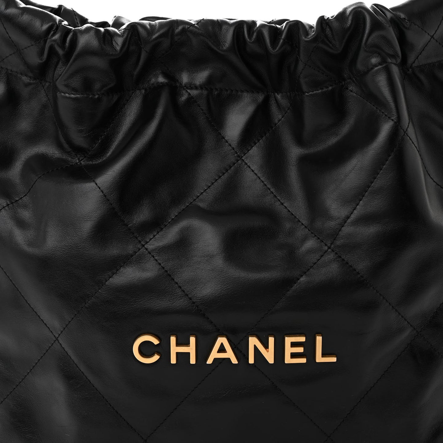 Shiny Calfskin Quilted Small Chanel 22 Black