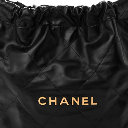 Chanel Shiny Calfskin Quilted Small Chanel 22 Black 9 of 12