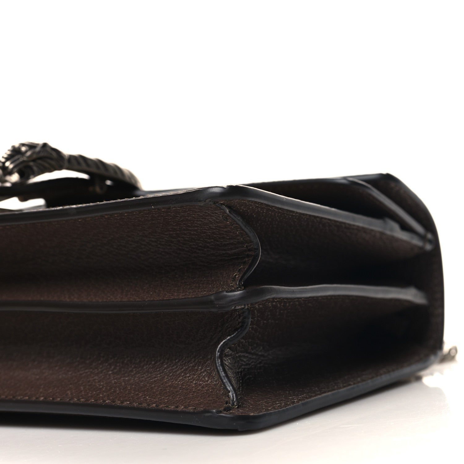 Gucci Monogram Jumbo GG Textured Dollar Calfskin Small Dionysus Shoulder Bag Camel Ebony New Acero 11 of 11