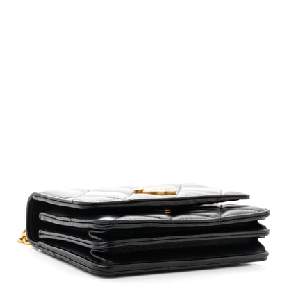 Chanel Lambskin Enamel Quilted Pending CC Clutch With Chain Black 4 of 11