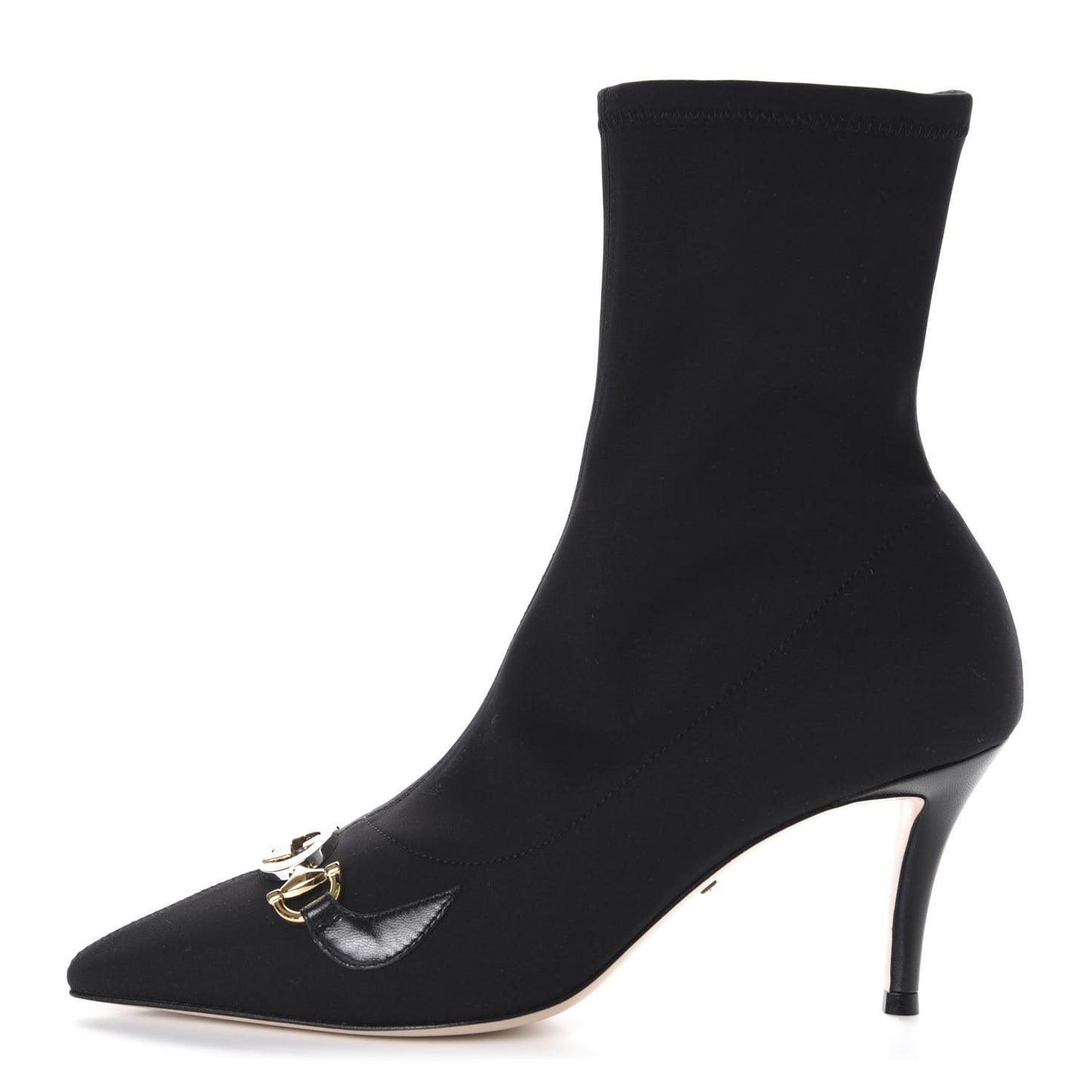 Fabric Zumi Stretch Mid Heel Ankle Boots 37.5 Black