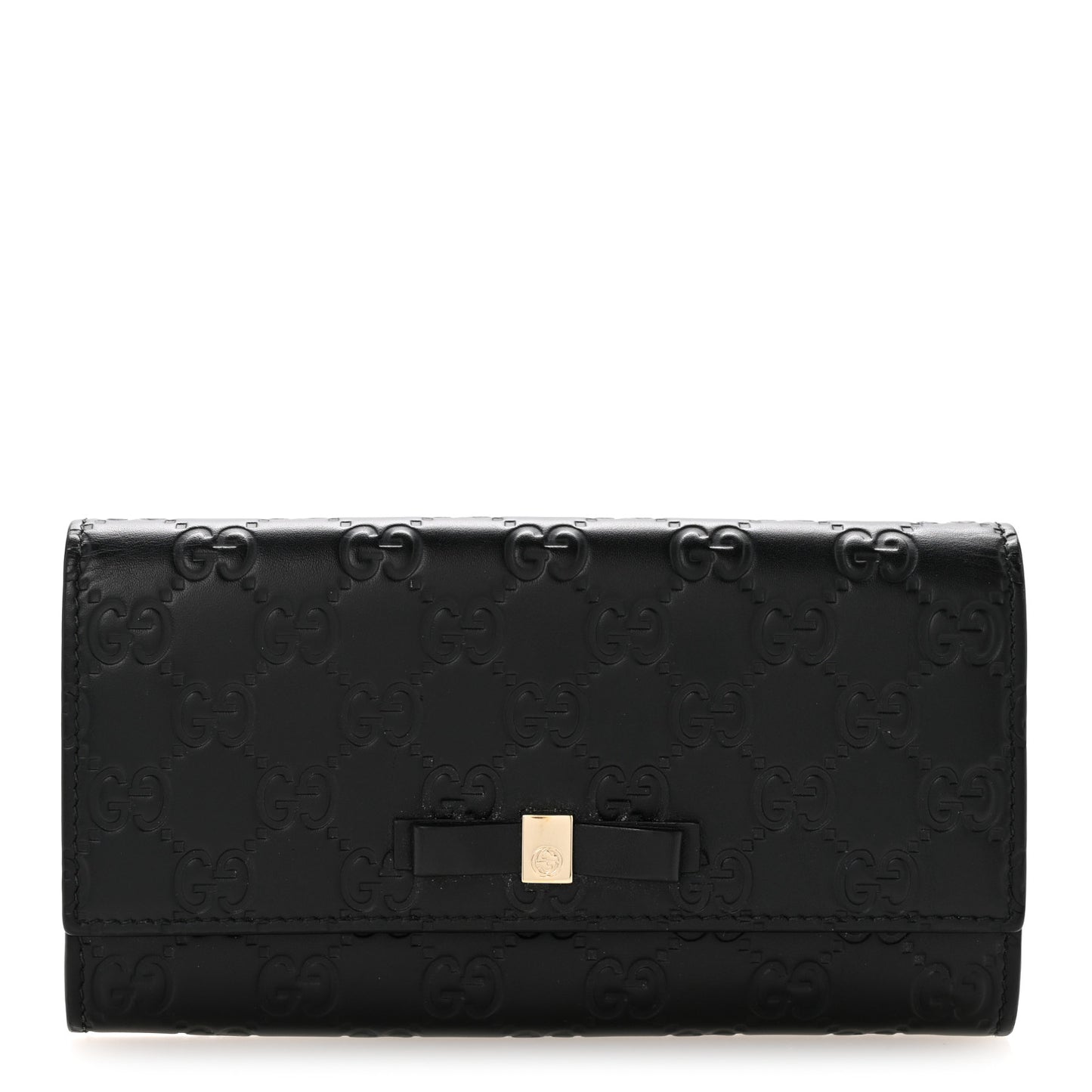 Microguccissima Bow Continental Wallet Black